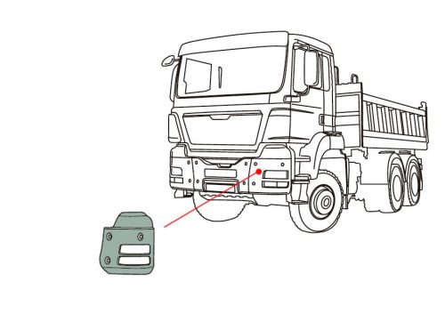 Man TGA fém lökhárító sarokelem BAL