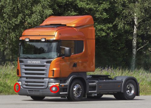 Scania R / P / G 2005-2010 fényszóró takaró a lökhárítóba KÜLSŐ