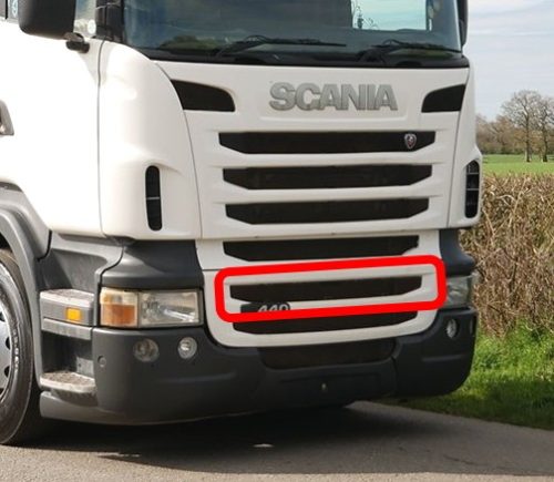 Scania R / P / G 2010-2016 alsó hűtőrács felső betét, magas