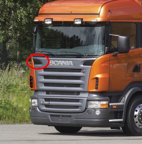 Scania R / P / G 2005-2010 légbeömlő rács JOBB, közép / magas