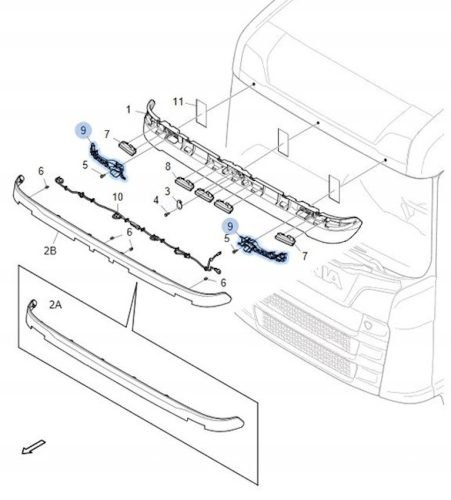Scania R 2017-től napvédő tartó BAL