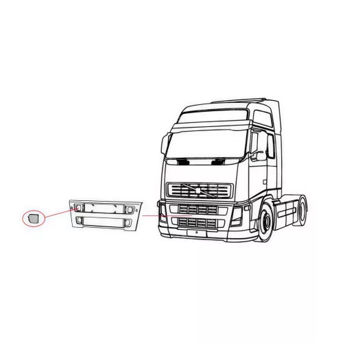 Volvo FH 2002-2008 hűtőrács keret takaró, Jobb felső
