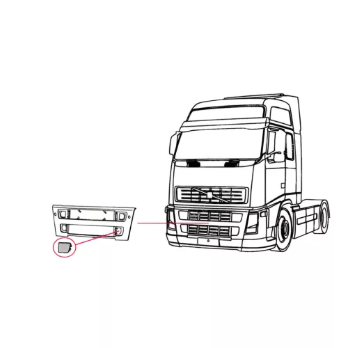 Volvo FH 2002-2008 hűtőrács keret takaró, Bal alsó