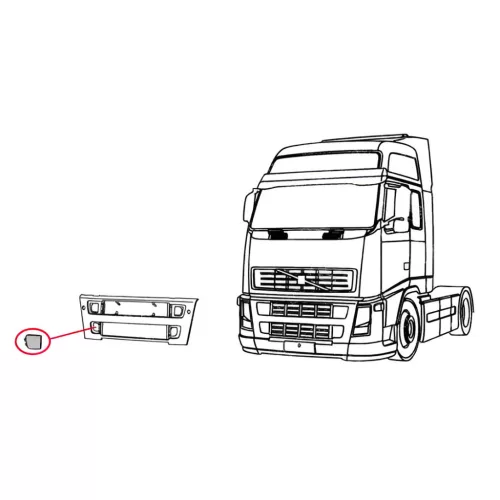 Volvo FH 2002-2008 hűtőrács keret takaró, Jobb alsó