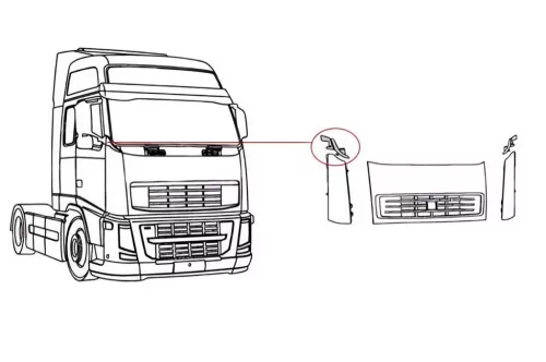 Volvo FH14 tükörszár borítás párban JOBB