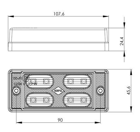 LED belső világítás kapcsolóval 12/24V