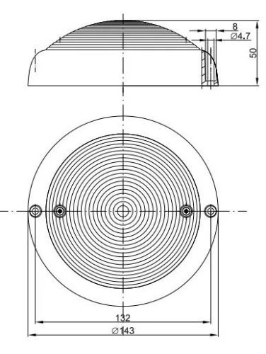 LED belső világítás kapcsolóval 143mm fehér gyűrűvel