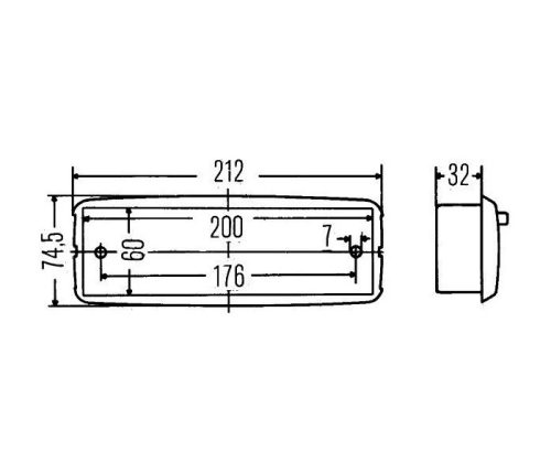 Belső világítás kapcsolóval süllyeszthető 202x74mm