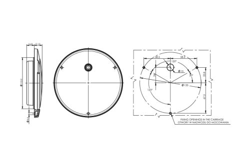 Krómozott LED belső világítás 12/24V 135mm