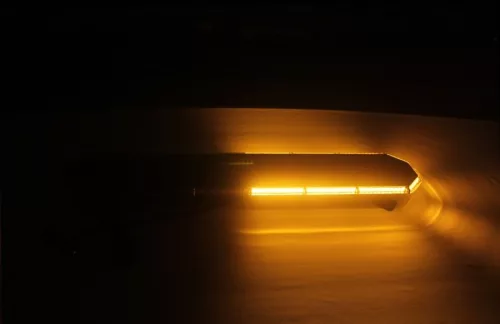 LED sárga villogó FÉNYHÍD 1528mm SLIM csavarozható 12/24V +TÁVVEZÉRLŐ