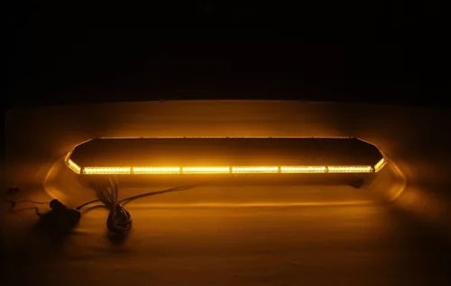 LED sárga villogó FÉNYHÍD 1070mm SLIM csavarozható 12/24V +TÁVVEZÉRLŐ