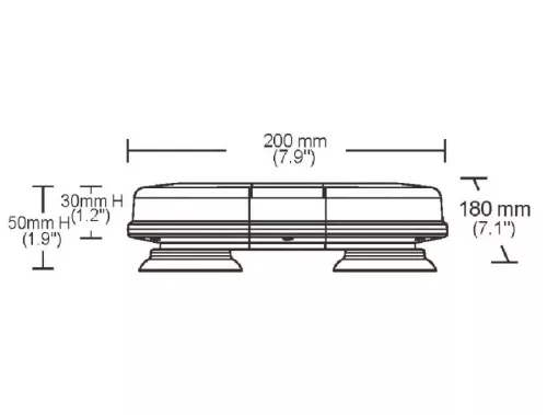 Mini LED sárga villogó FÉNYHÍD 200mm SLIM mágnestalpas 12/24V