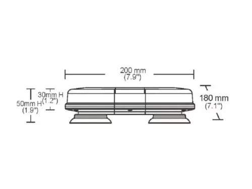 Mini KÉK LED FÉNYHÍD 200mm SLIM mágnestalpas 12/24V