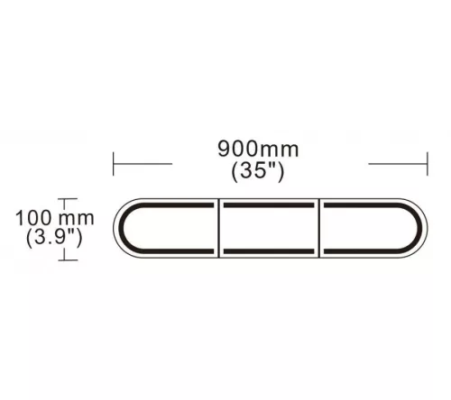 LED sárga villogó FÉNYHÍD 900mm SLIM, Füst, csavarozható 12/24V