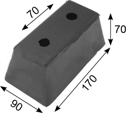 Gumiütköző trapéz 170x90x70 mm