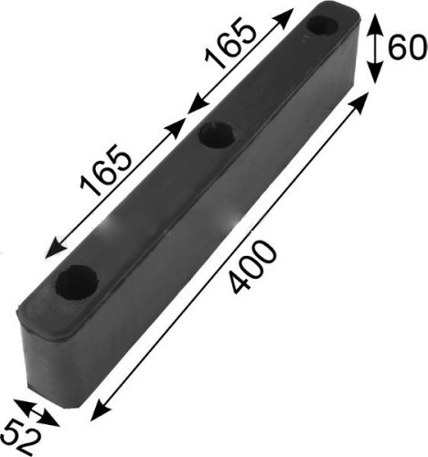 Gumiütköző 400x52x60mm