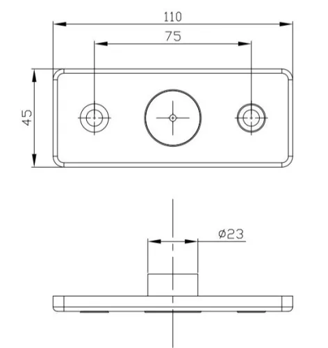 Helyzetjelző lámpa tartó téglalap 110x45mm