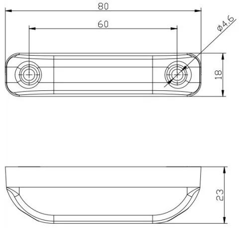 Helyzetjelző lámpa 12/24V (80x18mm) ledes, sárga