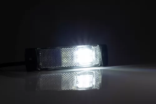 Helyzetjelző lámpa 12/24V (téglalap) szélén ledes, fehér