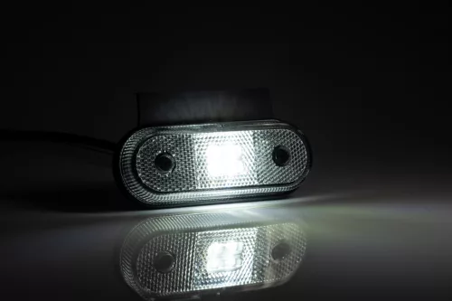 Helyzetjelző lámpa 12/24V (120x46mm) ledes, fehér+tartó