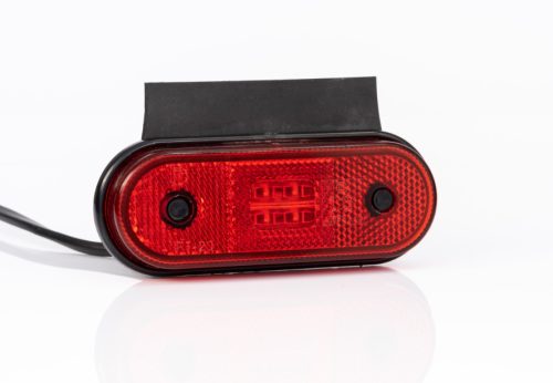 Helyzetjelző lámpa 12/24V (kerekített) ledes, piros+tartó
