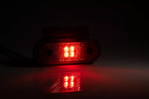 Helyzetjelző lámpa 12/24V (120x46mm) ledes, piros+tartó