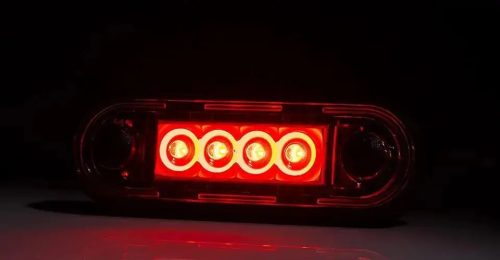PIROS LED helyzetjelző 84x28mm 12/24V VÍZTISZTA