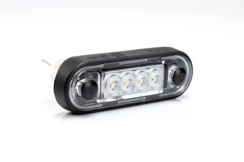 FEHÉR LED helyzetjelző 84x28mm 12/24V VÍZTISZTA