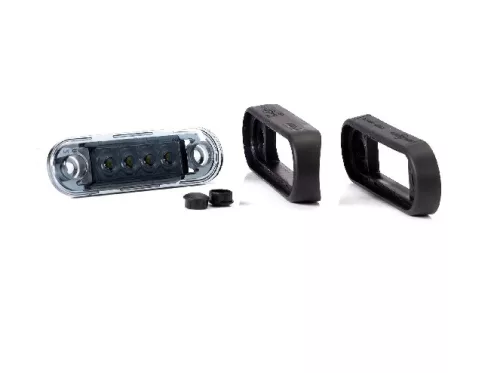FEHÉR LED helyzetjelző 84x28mm 12/24V FÜST BÚRÁVAL
