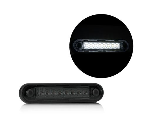 FEHÉR LED helyzetjelző 120x28mm 12/24V FÜST BÚRÁVAL