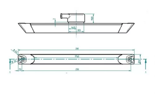LED helyzetjelző lámpa 12/24V (245x20mm) FEHÉR