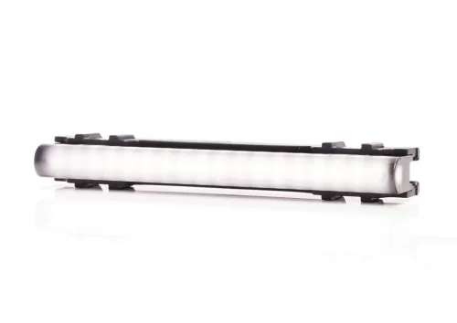 LED helyzetjelző lámpa (125x18mm) 12/24V Fehér, Füst búrával