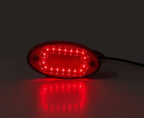 LED helyzetjelző lámpa 12/24V (ovális) piros HEXA
