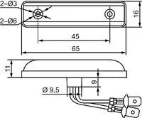 Mini LED helyzetjelző lámpa 24V piros HELLA