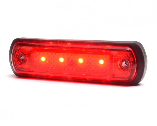 LED helyzetjelző lámpa (110x31) 12/24V piros, kristály
