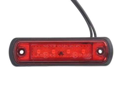 PIROS LED helyzetjelző lámpa (110x31) 12/24V VÍZTISZTA