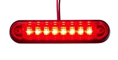 LED helyzetjelző lámpa (140x34mm) 12/24V piros