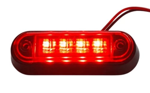 LED helyzetjelző lámpa (100x34mm) 12/24V piros