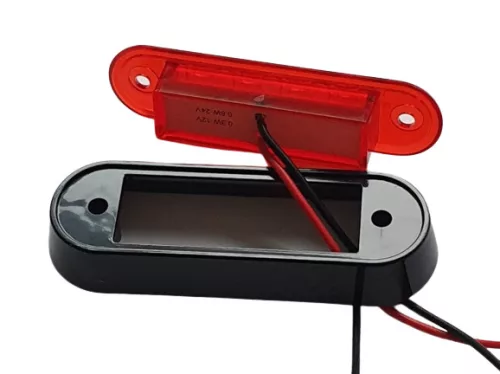 LED helyzetjelző lámpa (100x34mm) 12/24V piros
