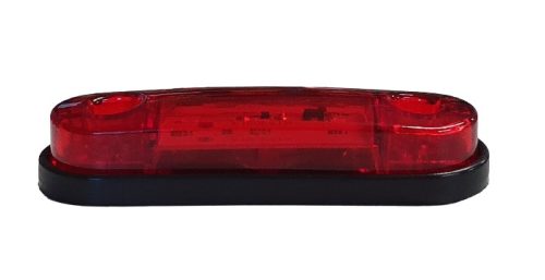 3 LED-es helyzetjelző gumiágyban 12/24V Piros