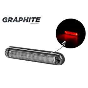   SLIM LED helyzetjelző lámpa (134x27mm) 12/24V piros, FÜST búrával