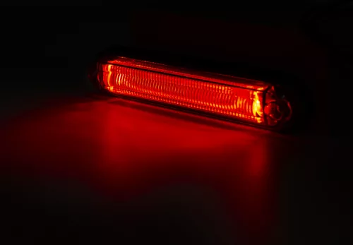 SLIM LED helyzetjelző lámpa (134x27mm) 12/24V piros, FÜST búrával