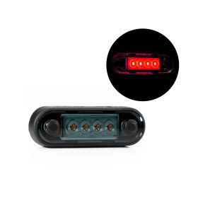 PIROS LED helyzetjelző 84x28mm 12/24V FÜST BÚRÁVAL