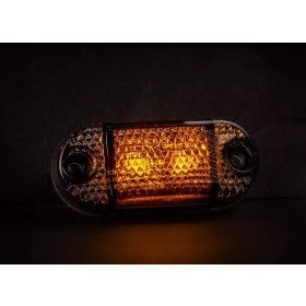 Mini helyzetjelző füst búrával  12/24V sárga