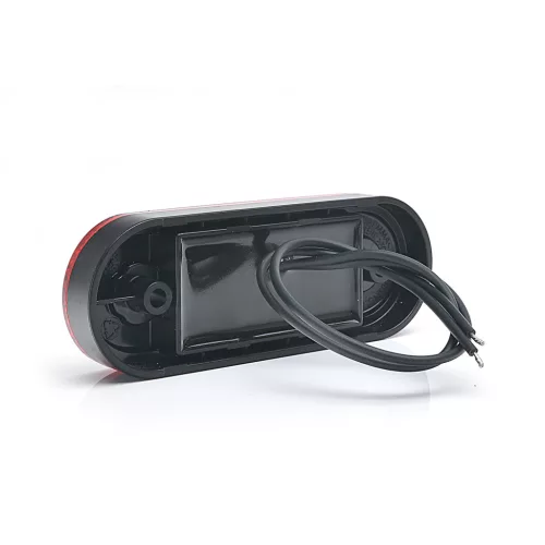 LED helyzetjelző lámpa 12/24V (ovális) Csíkos Piros