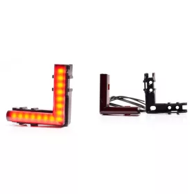   LED helyzetjelző lámpa Sarokra 12/24V Piros, Fekete búrával