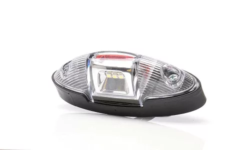 Szélességjelző lámpa 12/24V (ovál) LED piros-fehér