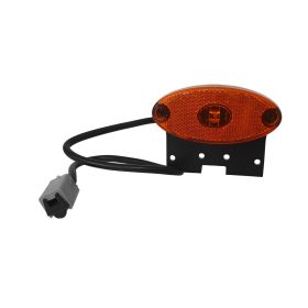 LED helyzetjelző lámpa 24V (ovális) sárga, tartóval