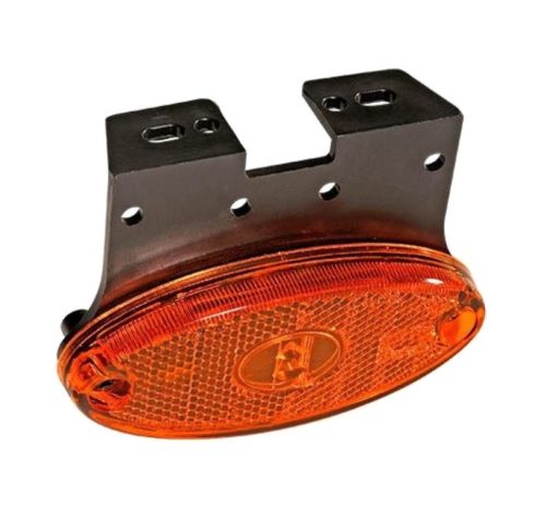 LED helyzetjelző lámpa 24V (ovális) sárga, tartóval