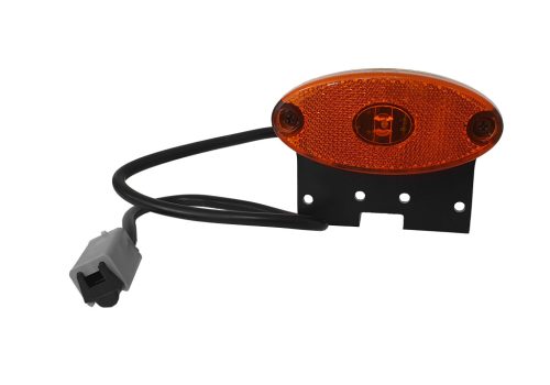 LED helyzetjelző lámpa 24V (ovális) sárga, tartóval